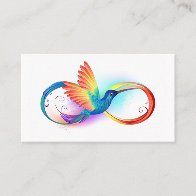 Rainbow Hummingbird mit dem Symbol Unendlichkeit Treuekarte (Vorderseite)