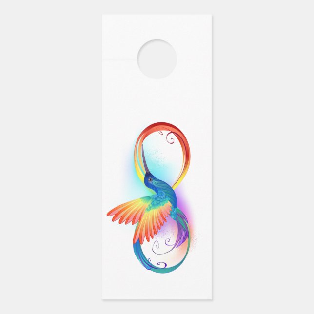 Rainbow Hummingbird mit dem Symbol Unendlichkeit Türanhänger (Vorderseite)