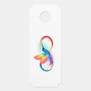 Rainbow Hummingbird mit dem Symbol Unendlichkeit Türanhänger