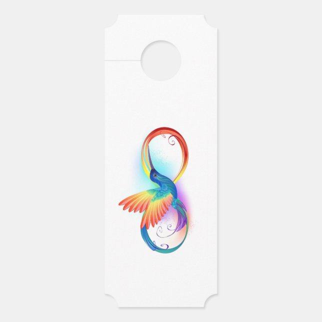 Rainbow Hummingbird mit dem Symbol Unendlichkeit Türanhänger (Vorderseite)