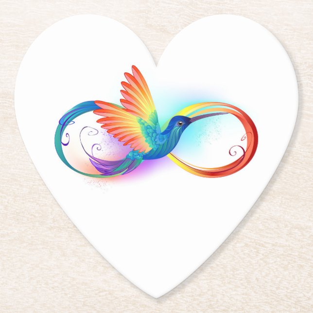Rainbow Hummingbird mit dem Symbol Unendlichkeit Untersetzer (Vorderseite)