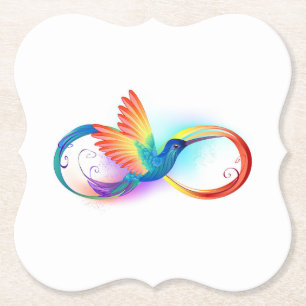 Rainbow Hummingbird mit dem Symbol Unendlichkeit Untersetzer