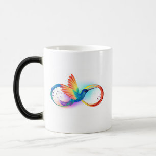 Rainbow Hummingbird mit dem Symbol Unendlichkeit Verwandlungstasse