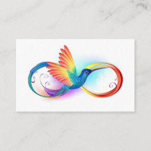 Rainbow Hummingbird mit dem Symbol Unendlichkeit Visitenkarte
