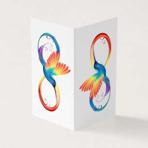 Rainbow Hummingbird mit dem Symbol Unendlichkeit Visitenkarten