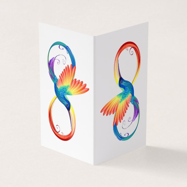 Rainbow Hummingbird mit dem Symbol Unendlichkeit Visitenkarten (Vorderseite)