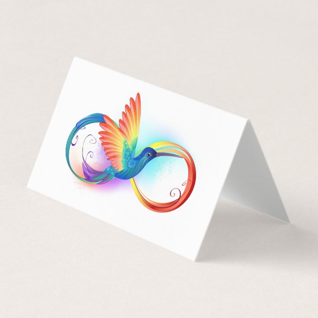 Rainbow Hummingbird mit dem Symbol Unendlichkeit Visitenkarten (Vorderseite)