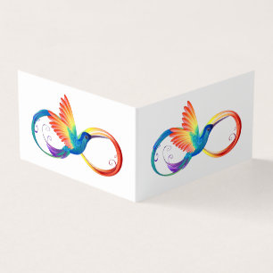 Rainbow Hummingbird mit dem Symbol Unendlichkeit Visitenkarten