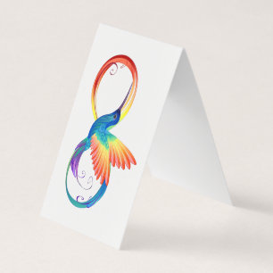 Rainbow Hummingbird mit dem Symbol Unendlichkeit Visitenkarten