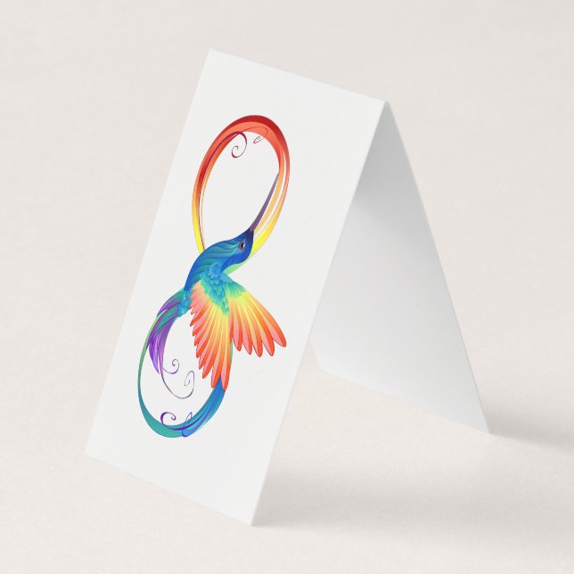 Rainbow Hummingbird mit dem Symbol Unendlichkeit Visitenkarten (Vorderseite)