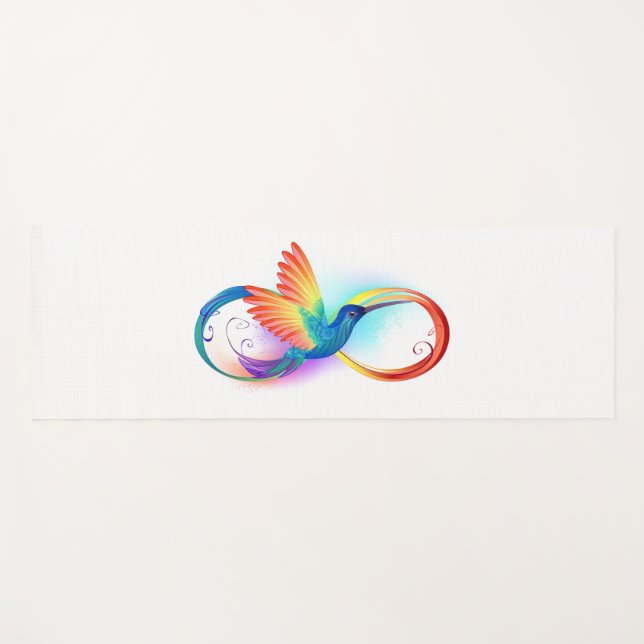 Rainbow Hummingbird mit dem Symbol Unendlichkeit Yogamatte (Vorderseite (Horizontal))