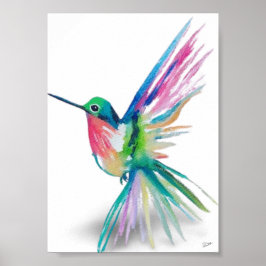 Rainbow Hummingbird Premium Leinwand Poster (12x18
