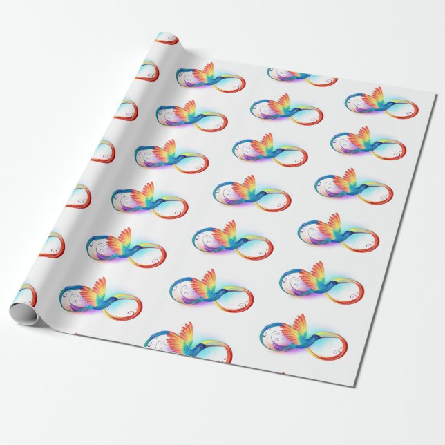 Rainbow Hummingbird with Infinity symbol Geschenkpapier (Ungerollt)