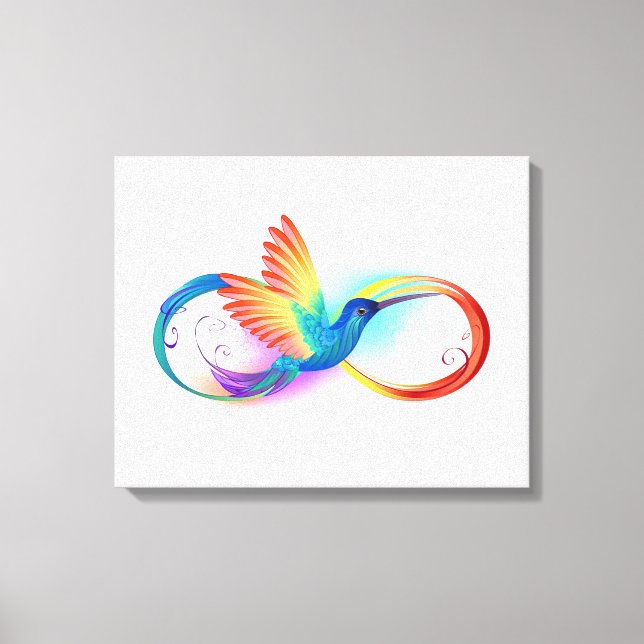 Rainbow Hummingbird with Infinity symbol Leinwanddruck (Vorderseite)