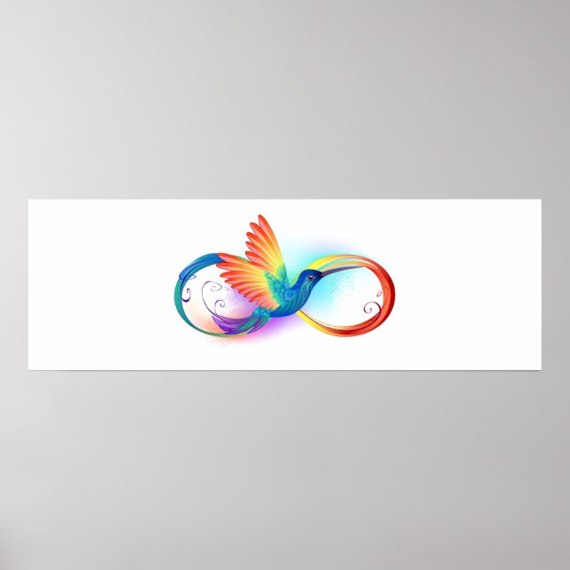 Rainbow Hummingbird with Infinity symbol Poster (Vorne)