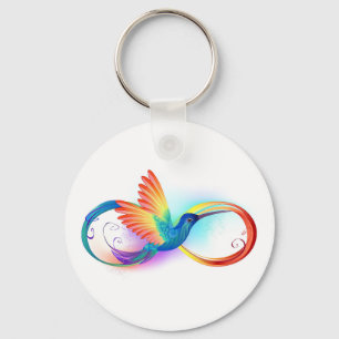 Rainbow Hummingbird with Infinity symbol Schlüsselanhänger