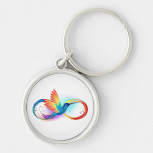 Rainbow Hummingbird with Infinity symbol Schlüsselanhänger