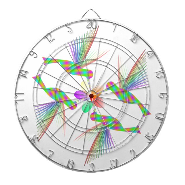 Rainbow Hummingbirds Küsst eine Blume Dartscheibe (vorne)