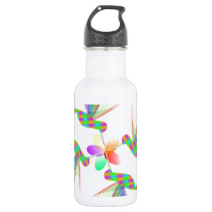 Rainbow Hummingbirds Küsst eine Blume Trinkflasche