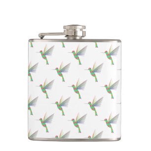 Rainbow Hummingbirds Pattern Flachmann