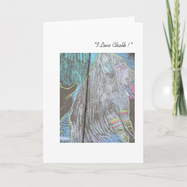 Rainbow Hund Chalk Party Card Karte (Vorderseite)