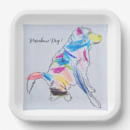 Rainbow Hund Party Plättchen Pappteller