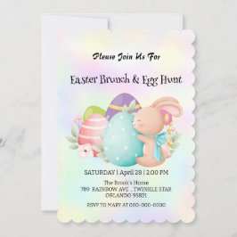 Rainbow Hunny Junting egg Happy Osterday Party Einladung