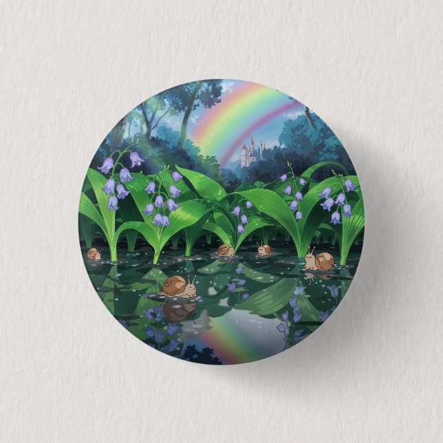 Rainbow hyacinth Schnecke Cartoon Button (Vorderseite)