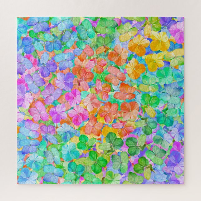 Rainbow Hydrangea Blume Jigsaw Puzzle (Vertikal)