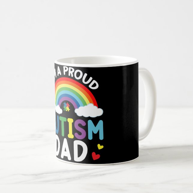 Rainbow I bin ein stolzer Autismus Vater Autismus  Kaffeetasse (VorderseiteRechts)
