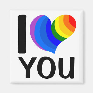Rainbow "I [Herz] You" Magnet