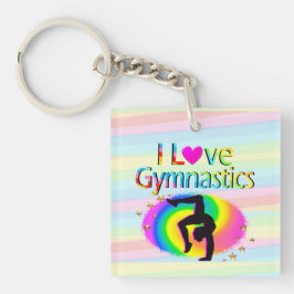 RAINBOW I LIEBE GYMNASTICS KEY CHAINS SCHLÜSSELANHÄNGER