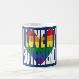 Rainbow I Liebe My Boyfriend Heart Kaffeetasse