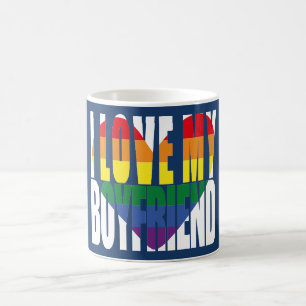 Rainbow I Liebe My Boyfriend Heart Kaffeetasse