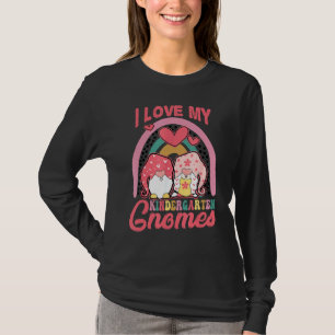 Rainbow I Liebe My Kindergarten Gnomes Valentine T-Shirt