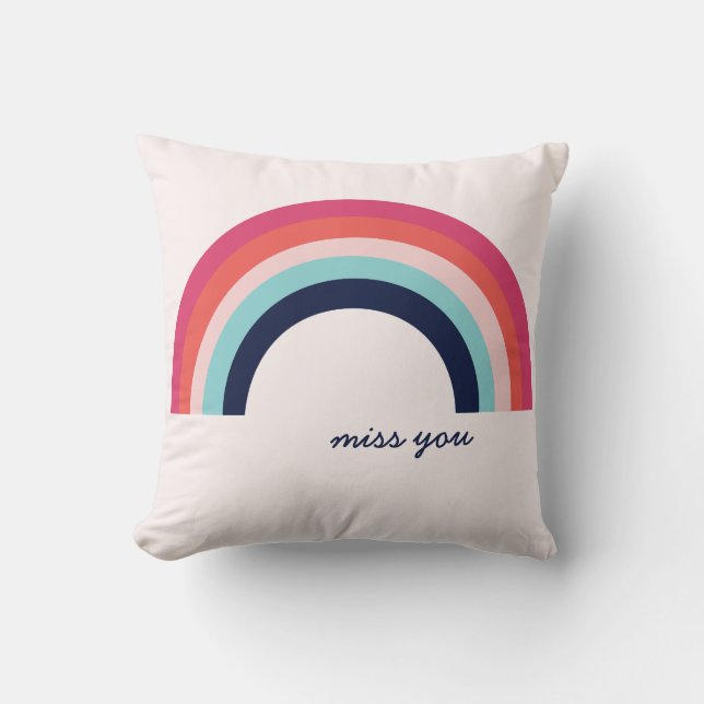 Rainbow I Miss You Pillow Kissen (Vorderseite)