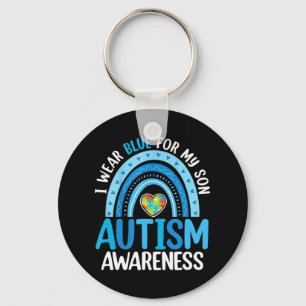 Rainbow I trage Blue for My Son Autism Awareness T Schlüsselanhänger
