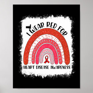 Rainbow I trage Red for Heart Disease Awareness Mo Poster