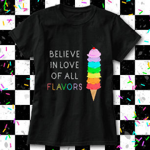 Rainbow Ice Cream LGBT Liebe Diversity Prix Black T-Shirt