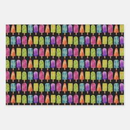 Rainbow Ice Pop Wrapping Paper Flat Sheets 2 Geschenkpapier Set