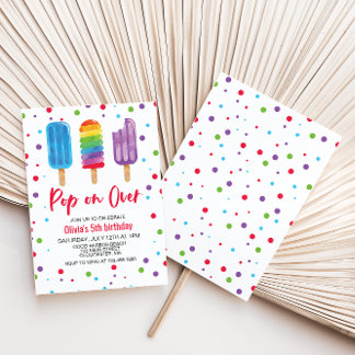 Rainbow Ice Pops Pop auf Über Birthday Einladung