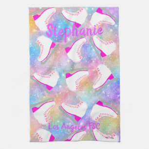 Rainbow Ice Skaten Muster Personalisiert  Geschirrtuch