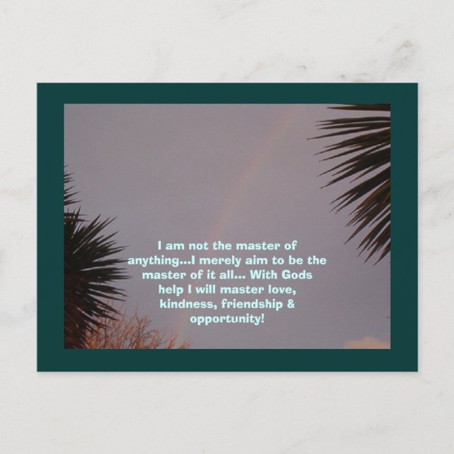 Rainbow, ich bin nicht der Meister von irgendetwas Postkarte (Vorderseite)