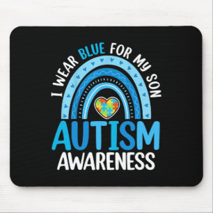 Rainbow Ich trage Blau für mein Sohn Autismus Bewu Mousepad