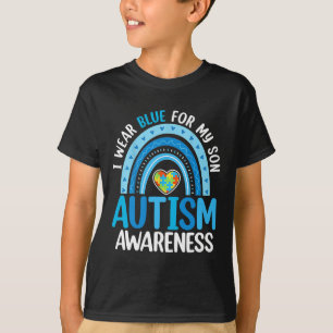 Rainbow Ich trage Blau für mein Sohn Autismus Bewu T-Shirt