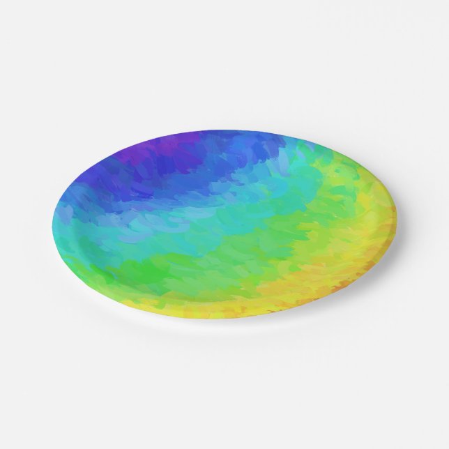 Rainbow Icy Pappteller (Schrägansicht)