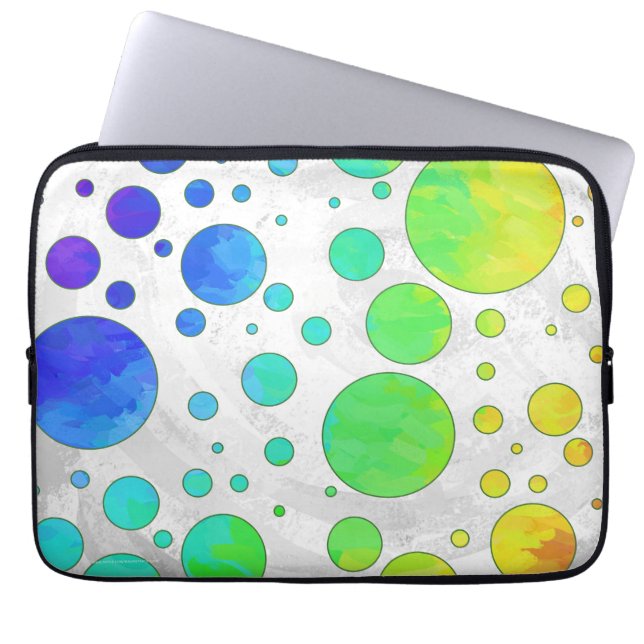 Rainbow Icy Polka Dot Pattern Laptopschutzhülle (Vorderseite)