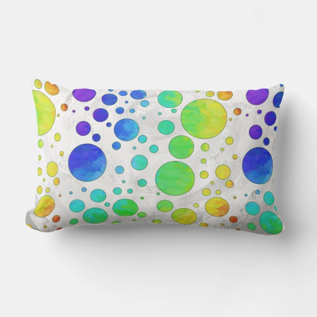 Rainbow Icy Polka Dot Pattern Lendenkissen (Vorderseite)