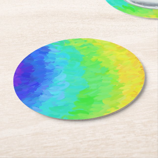 Rainbow Icy Runder Pappuntersetzer (Angewinkelt)