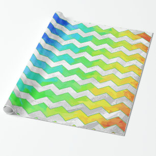 Rainbow Icy Zickzack Pattern Geschenkpapier